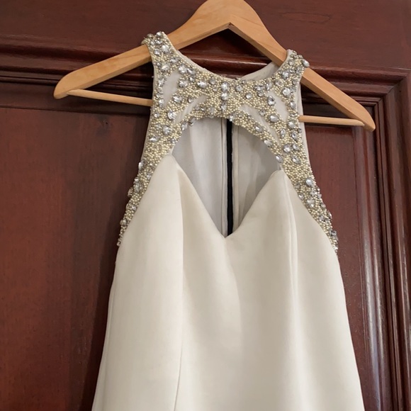 White Ivory Evening Wedding Gown Mermaid with Gem Rhinestones - Picture 3 of 5